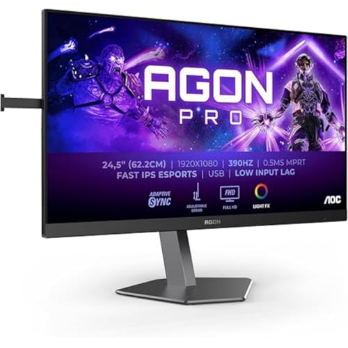 aoc agon pro ag256fs 24,5 zoll monitor mit displayport und usb hub schwarz/grau