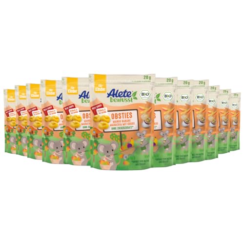 Produktbild: alete obsties mango banane maracuja mit kokos gefriergetrocknete bio-fruchtchips 12x20g