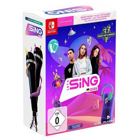 lets sing 2025 deutsche version für nintendo switch mit 2 micros, 32,99