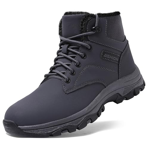 Herren Winterschuhe Trekking Boots Warm Gefüttert Rutschfest Blau 39 EU