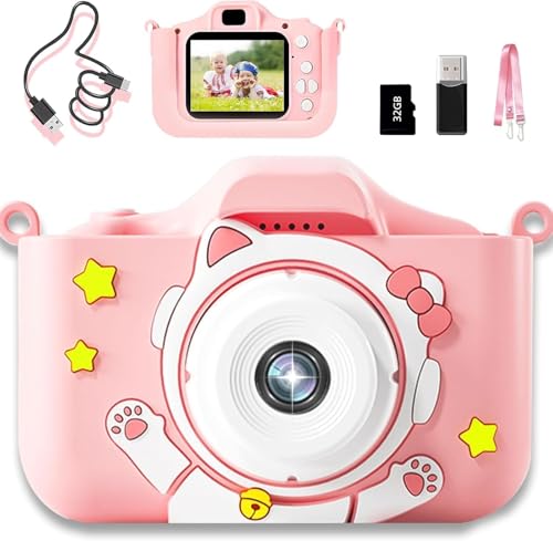 Lnicez kinderkamera 48MP doppellinse 1080P digital fotoapparat für kinder 3-12 Jahre 32GB