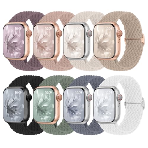 geflochtenes armband nylon für apple watch 38mm 40mm 41mm 42mm 44mm 45mm 46mm, 8 stück