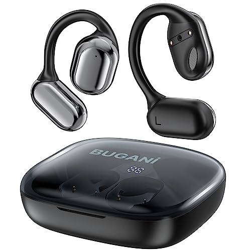 bugani drahtlose open-ear kopfhörer bluetooth 5.4, 30h akku, wasserdicht, sport