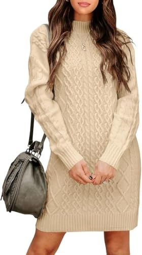 imily bela damen strickkleid rollkragen langarm bodycon herbst winter pullover kleid