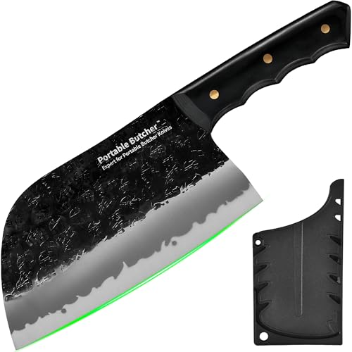 japanisches butchermesser, handgeschmiedet, kohlenstoffstahl, ausbeinen, camping, 7,08"