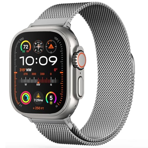 milanese loop armband aus edelstahl kompatibel mit apple watch 49mm bis 38mm