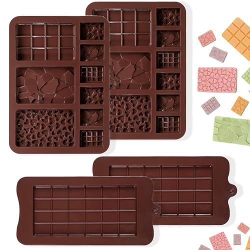 schokoladenform silikon 4 stück antihaft bpa-frei für diy pralinen süßigkeiten