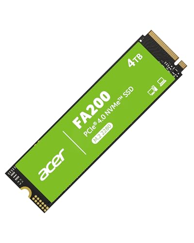Produktbild: acer fa200 4tb nvme ssd pci-e 4.0 bis 7200mb/s m.2 2280 intern für laptop und desktop