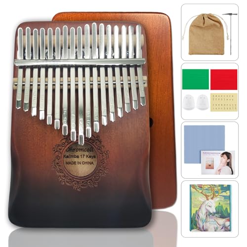 ohromcoli kalimba 17 tasten instrument mit lernwerkzeugen für kinder und erwachsene