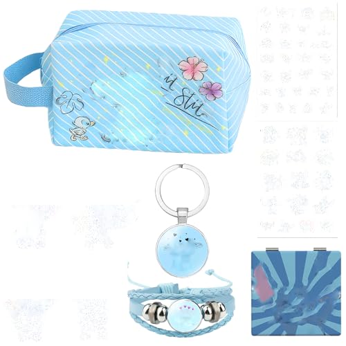 winric kulturbeutel 5 stück kosmetiktasche große kapazität reise mit schlüsselanhänger armband spiegel