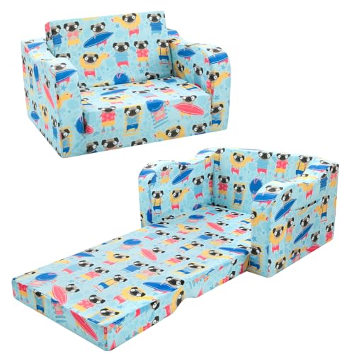 MeMoreCool kindercouch kindertagesbett 3-in-1 ausklappbar spielsofa hund