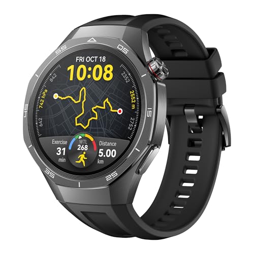 huawei watch gt 5 pro 46 mm smartwatch, anrufe, ios, android, schwarz
