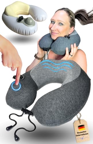 nackenkissen clever dreams aufblasbar 2 in 1 mit memory foam für flugzeug und auto