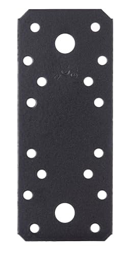 Alberts Flachverbinder verzinkt schwarz 133 x 55 x 2,5 mm | 50er Set