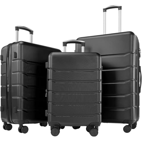 DUMOS Hartschalenkofferset 3tlg. Trolley Koffer 4 Rollen Teleskopgriff Schloss