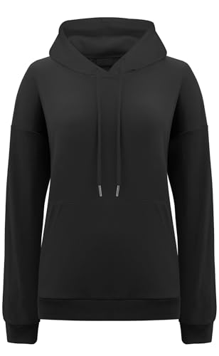 cindeyar hoodie damen schwarz winter kapuzenpullover casual sweatshirt S