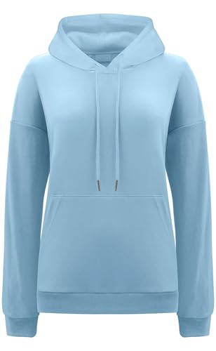 cindeyar hoodie damen winter einfarbig kapuzenpullover blau, s