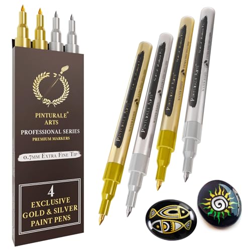 metallic gold und silber stifte set 0,7mm - pinturale arts 2 gold 2 silber