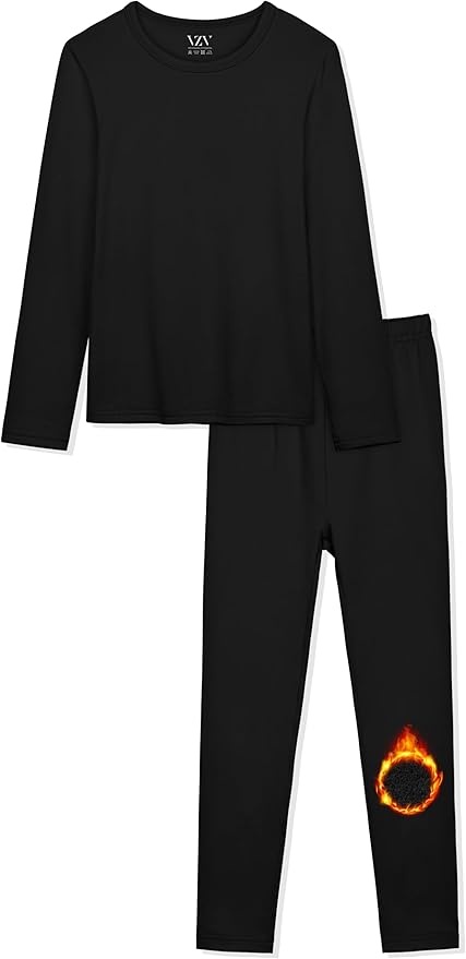 Thermounterwäsche Kinder Mädchen Innenfleece Skiunterwäsche Set Thermo Shirt + Leggings