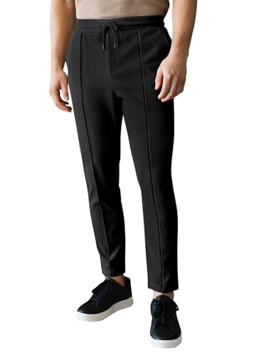 jmierr joggingshose herren sporthose casual jogger pants elastische taille schwarz M