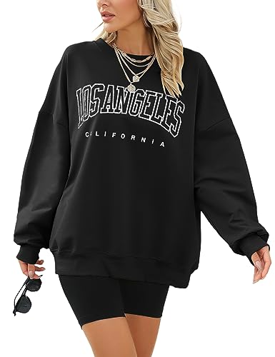 voqeen damen sweatshirt oversized kapuze rundhals langarmshirt casual oberteil