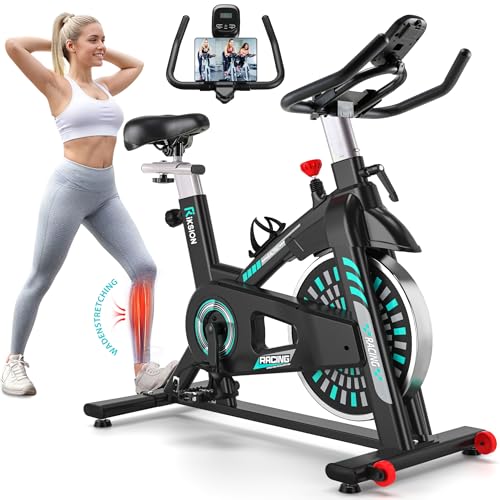 heimtrainer fahrrad riksion indoor cycling bike bis 140 kg belastbar, verstellbarer widerstand