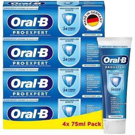 oral-b pro-expert zahncreme 4er pack 75ml je 9,27 statt 12