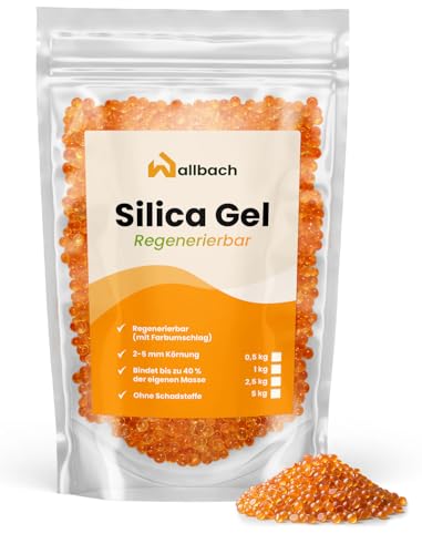 Produktbild: Wallbach 1kg silicagel orange regenerierbar mit indikatorsensor für filamenttrocknung