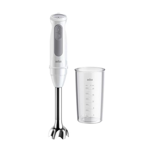 braun stabmixer mq 50001, 1000w, 21 geschwindigkeitsstufen, edelstahl pürierfuß, 600ml becher