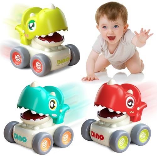 joellfuner baby spielzeug auto 3er set dinosaurier aufziehauto für 1-4 jahre