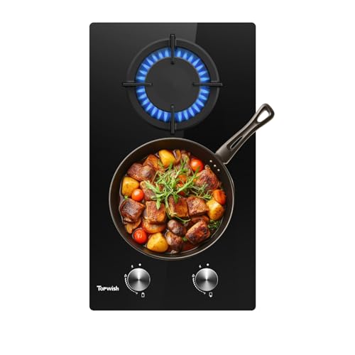 topwish gas hob 30 cm 2-bulb gasherd einbau ng/lpg umschaltbar 4750 w automatisch zündung