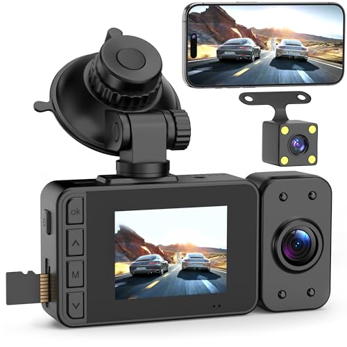 dashcam auto vorne hinten kabellos 1080P mit wifi und nachtsicht ginarelo