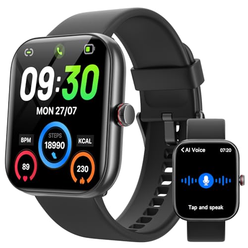 smartwatch mit telefonfunktion, 1,91" fitnessuhr, alexa, 100 sportmodi, ip68, für android ios