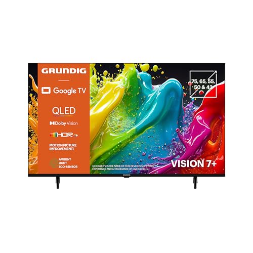 grundig 43 zoll qled tv 4k uhd, google tv, dolby vision, smart tv, schwarz