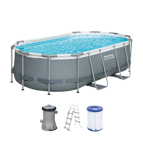 Bestway Steel Pro Max Oval Pool 427x250x100 cm, 7250 l, inkl. Filterpumpe