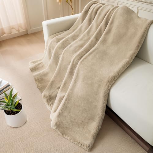 kuscheldecke nerzhaar 1100 g/m flanell decke für bett sofa büro 100 x 160 cm kamel