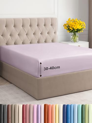 spannbettlaken 135x190cm extra tief für matratzen bis 40cm mikrofaser oeko-tex lavendel