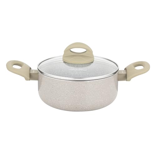 florina aluminiumtopf isla 1,6l 18 cm antihaftbeschichtung beige soft-touch-griffe