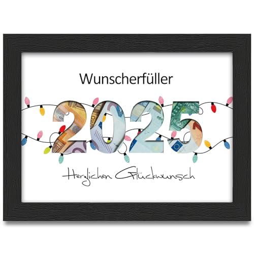 geldgeschenk bilderrahmen wunscherfüller, geschenkidee für abitur, hochzeit, geburtstag