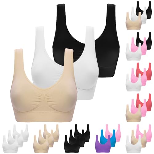 bh damen push up ohne bügel 3er pack sport bh set yoga gym outdoor fitness