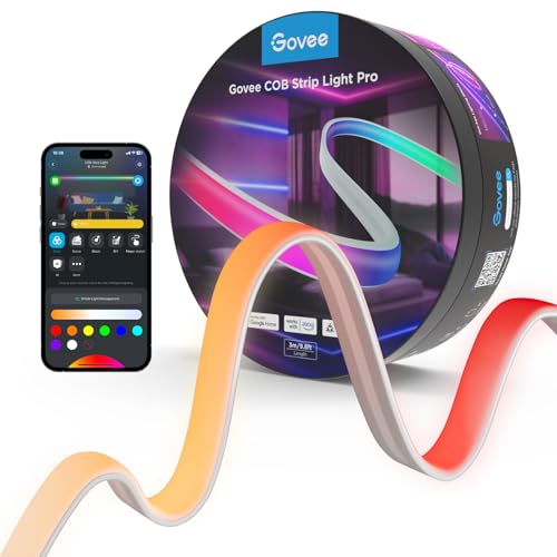govee cob strip light 3m, flexibles led licht mit farbwechsel