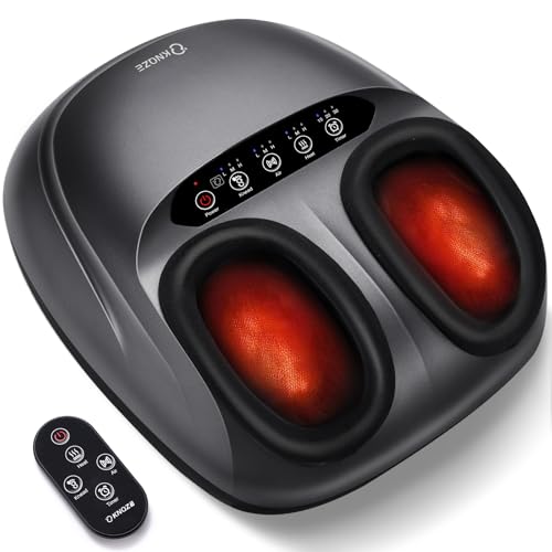 fußmassagegerät elektrisch mit wärmefunktion von knqze, shiatsu massage für plantarfasziitis, grau