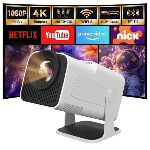 Produktbild: 4K mini beamer smart beamer, integrierte apps, wifi, bluetooth, tragbar, hy320 white