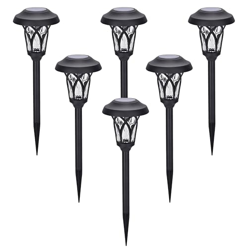 solpex solarlampen außen 6 stück solar gartenleuchten led warmweiß wasserdicht schwarz