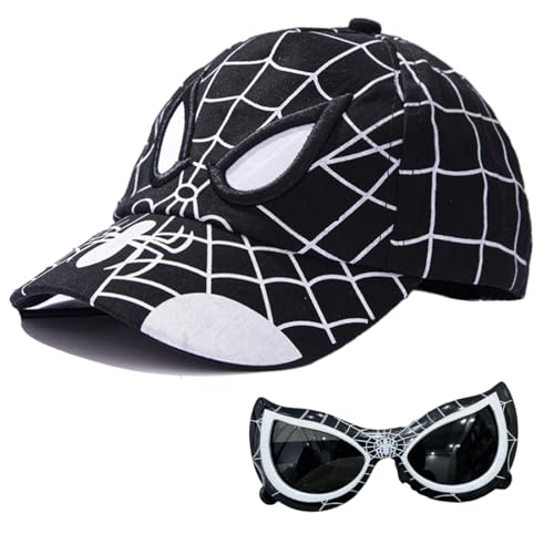 kinder baseball cap mit sonnenschein brille, verstellbarer snapback, schwarz