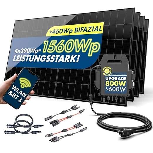 balkonkraftwerk 1560w bifazial mit apsystems wifi wechselrichter, jolywood solarmodule