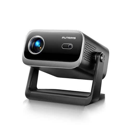 mini projektor full hd 1080p, tragbarer beamer mit wifi, bluetooth, zoom, auto trapezkorrektur