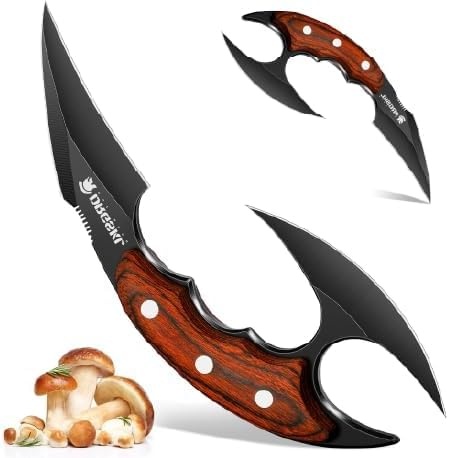 Produktbild: DRGSKL Outdoor Survival Messer mit Scheide, Pilzmesser für Camping und BBQ