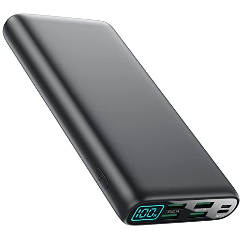 Entdecken Sie die Trswyop Power Bank 27000mAh: 5 Ausgänge, LCD-Display und hohe Kompatibilität. Ideal für iPhone, Samsung & mehr. Immer mobil, immer geladen!