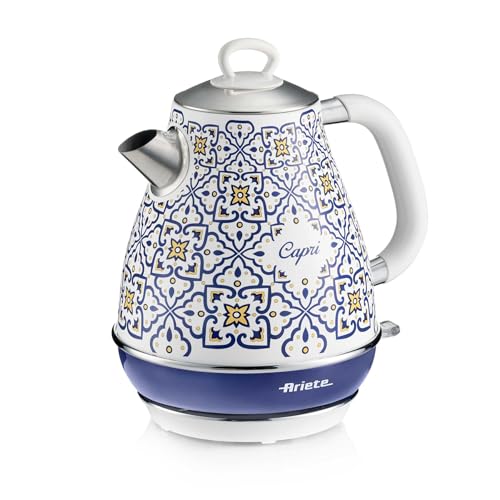 ariete wasserkocher capri 1,7l edelstahl 2000w kabellos 360 grad automatikabschaltung